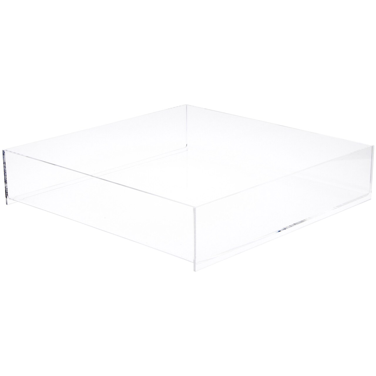 Plymor Clear Acrylic Square Open Top Merchandise Display Tray